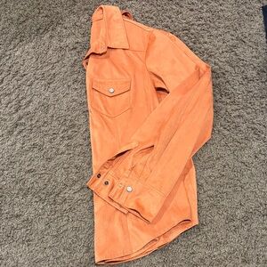 adidas Orange Suede Shirt Jacket